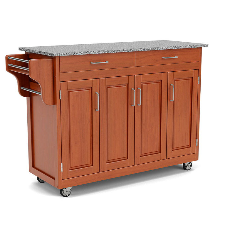 Create-A-Cart - 4 Doors Kitchen Cart - Gray Granite Top