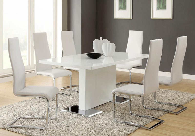 Anges - Rectangular Dining Table - White High Gloss - Atlantic Fine Furniture Inc