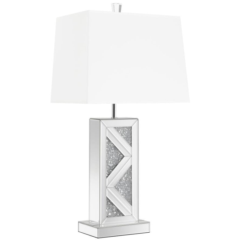 Carmen - Tapered Shade Mirrored Table Lamp - Silver - Atlantic Fine Furniture Inc