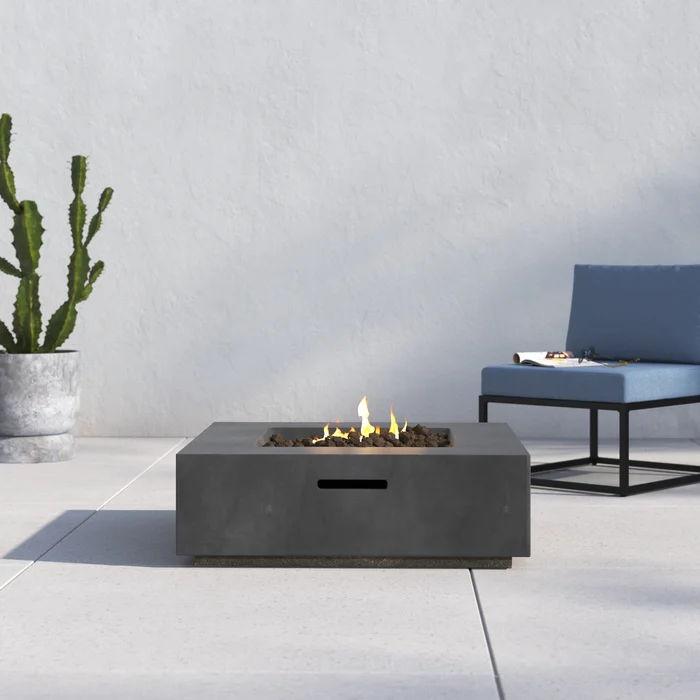 Outdoor Handcrafted Fire Pit Table - Charcoal