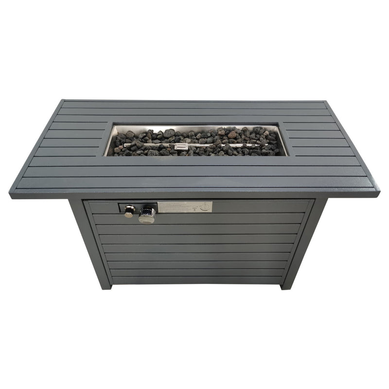 Outdoor Fire Pit Table & Lid - Dark Gray