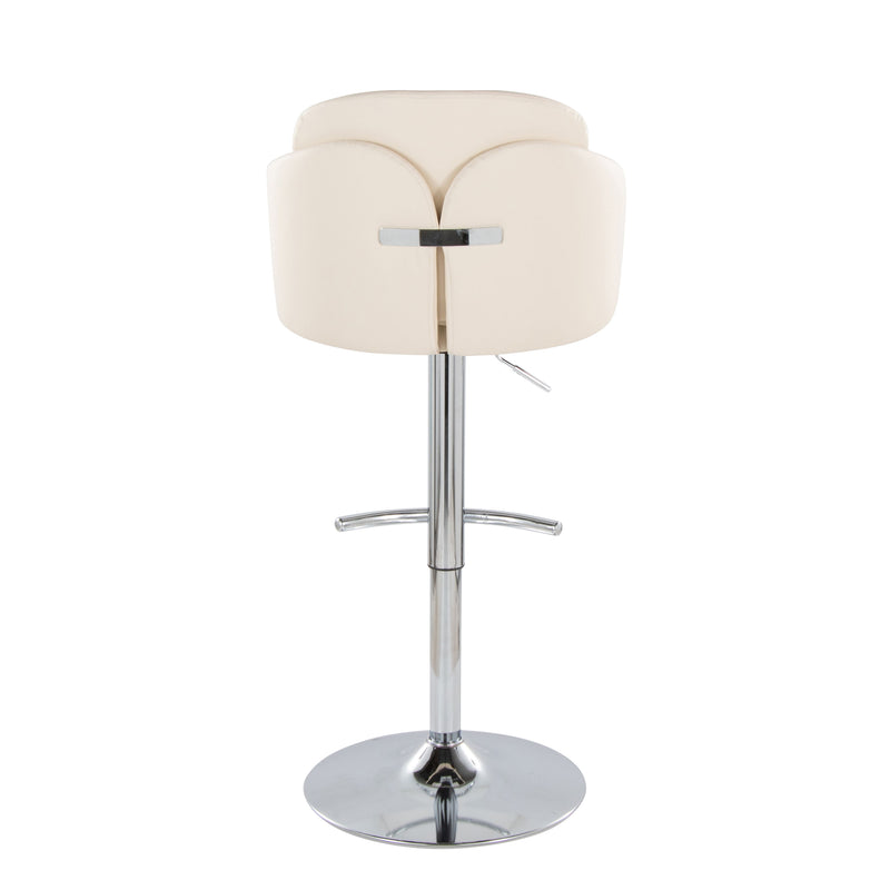 Dahlia - Contemporary Adjustable Barstool With Swivel With Rounded T Footrest (Set of 2)