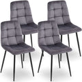 Mid-Century Modern Velvet Dining Chairs Set For Kitchen, Living Room