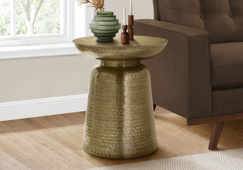 Drum Accent Side Table, Hammered Texture