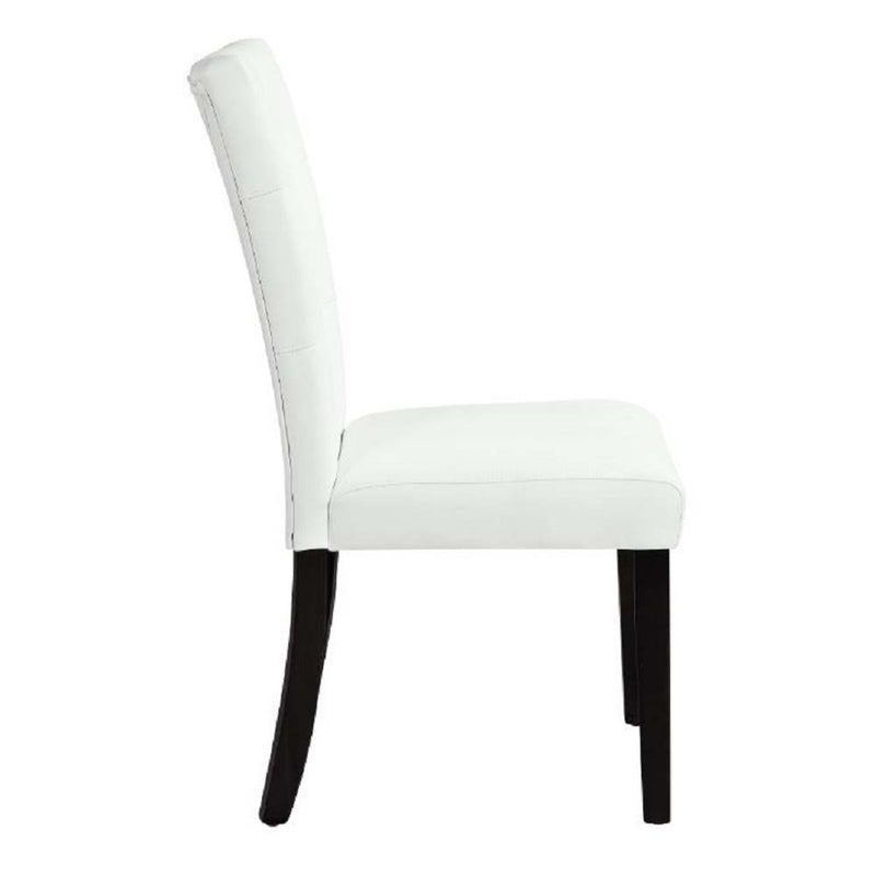 Hussein - Side Chair (Set of 2) - White PU & Black Finish