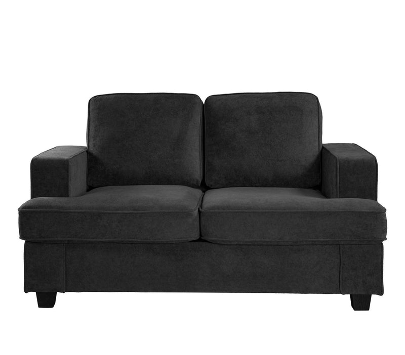 Modern Loveseat, Comfortable 2 Seater Couch With Deep Seating, Loose Back Cushions, Wide Arms