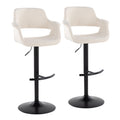 Vintage Flair - Mid Century Modern Adjustable Barstool With Swivel & Rounded T Footrest (Set of 2)