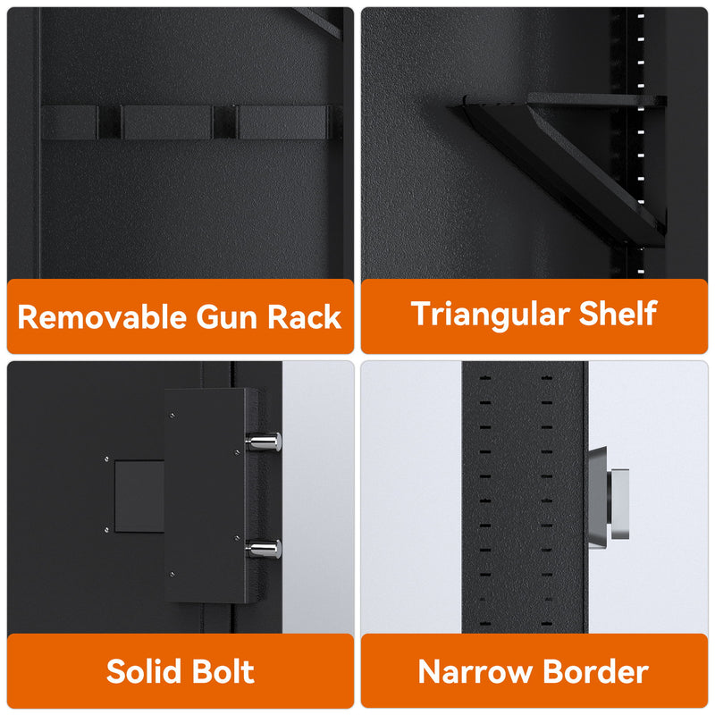 Wall Gun Safe, Gun Safes For Home, Gun Safes & Cabinets, Wall Safes Between The Studs, Quick Access Rifle Safe With Removable Shelf And Digital Keypad