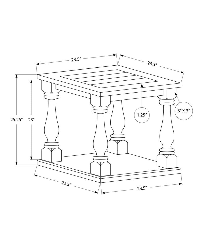 Accent Table, 2 Tier, Square, Traditional - Espresso