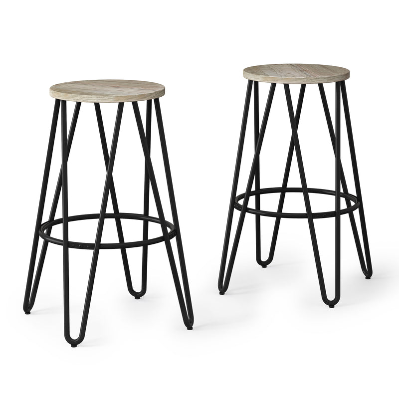 Simeon - Multifunctional Metal Stool With Wood Seat