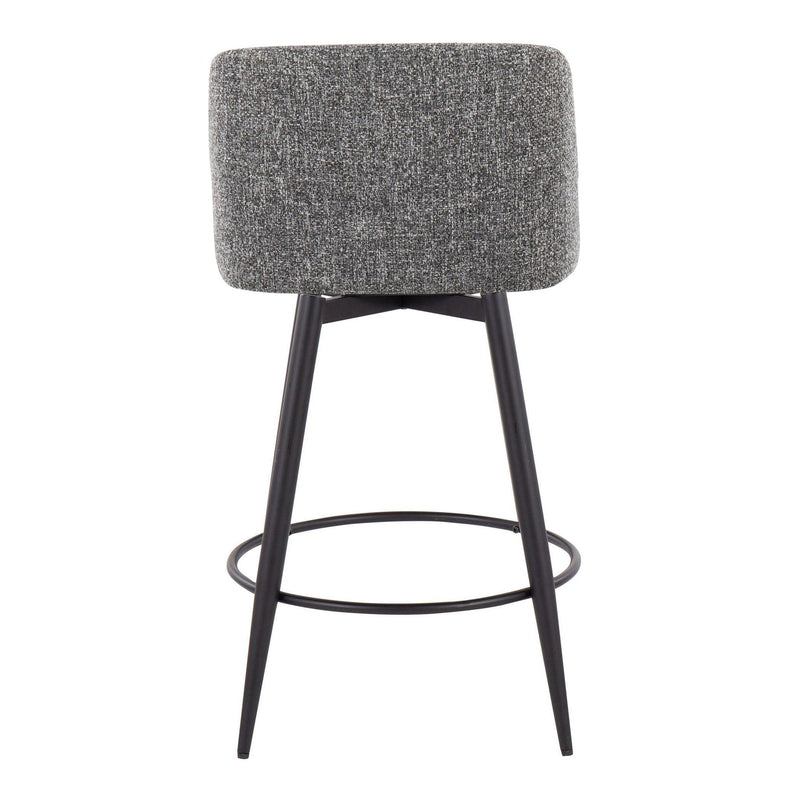 Toriano - Contemporary Fixed-Height, Counter Stool With Swivel With Round Footrest (Set of 2)