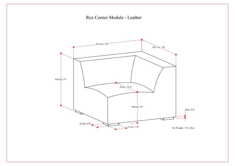 Rex - Corner Sofa Module - Brown