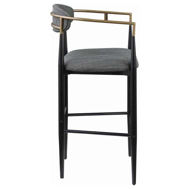 Tina - Metal Pub Height Bar Stool With Upholstered Back And Seat (Set of 2)