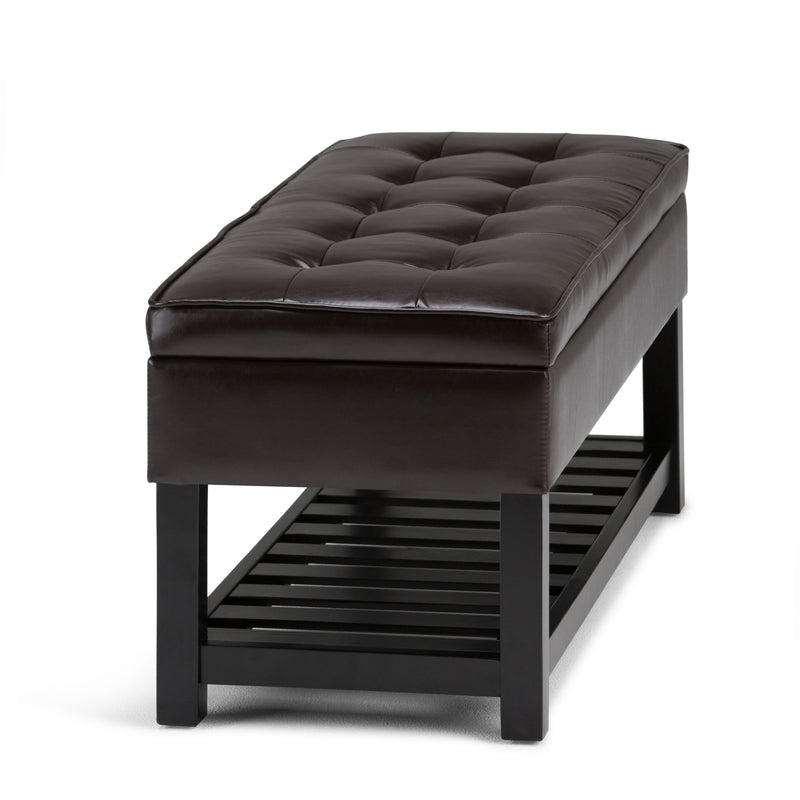 Cosmopolitan - Storage Ottoman Bench With Open Bottom - Tanners Brown