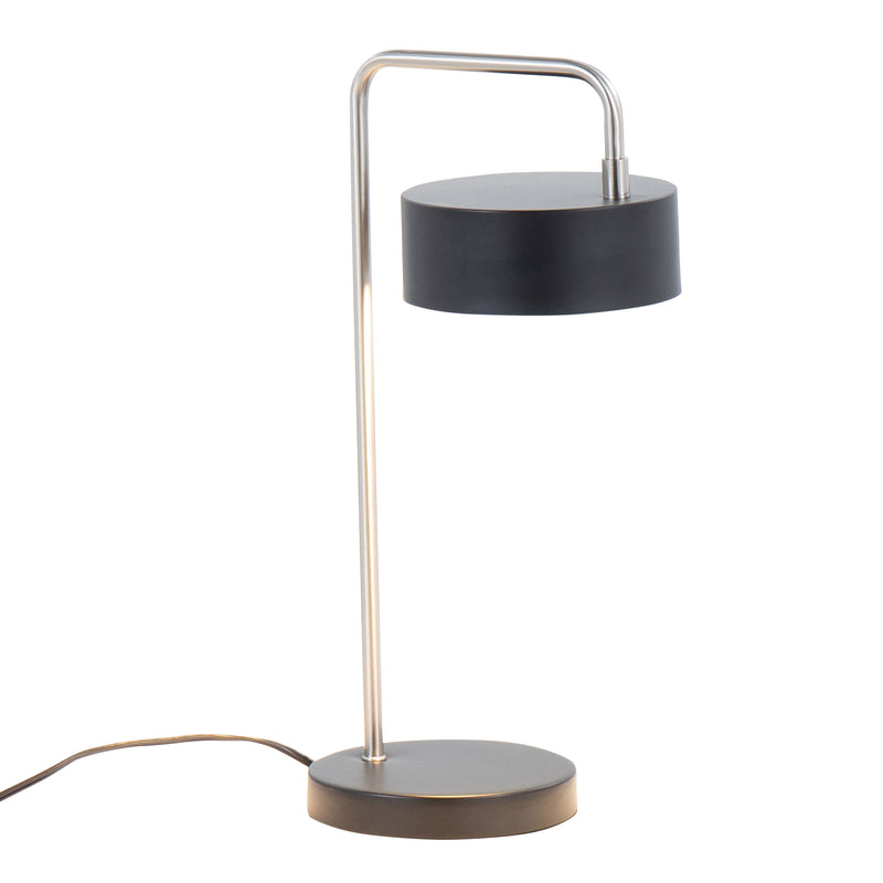 Puck - Contemporary Table Lamp - Nickel / Black