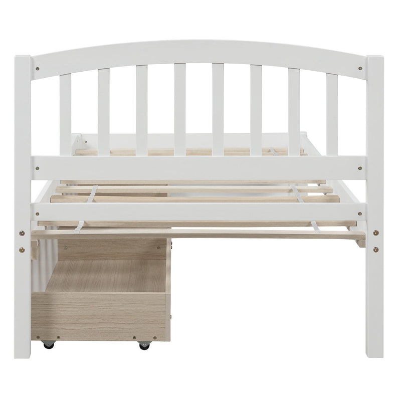 Platform Storage Bed Wood Bed Frame With Two Drawers And Headboard