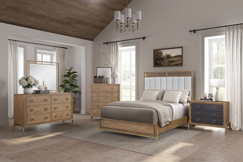 Elegant Design Upholstered And Strap Panel Bed