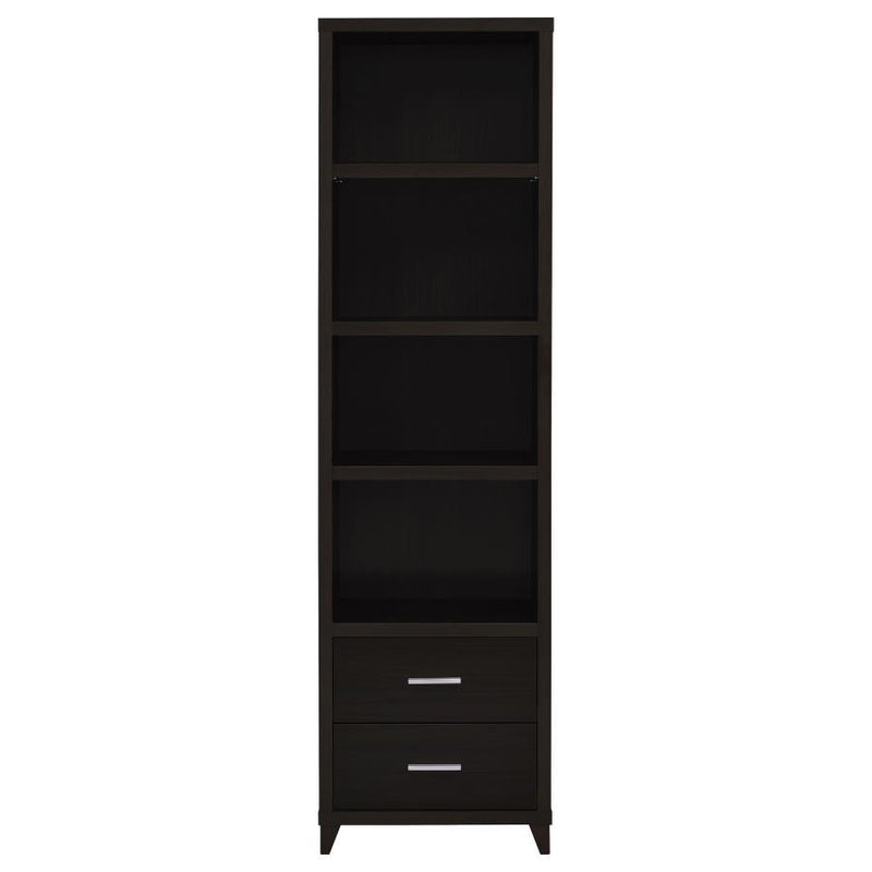 Lewes - 4-Shelf Engineered Wood Media Tower - Cappuccino - Atlantic Fine Furniture Inc