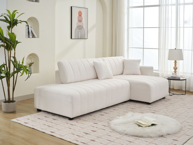 Jessica - Lamb Wool Sectional Sofa With Chaise, Versatile Configuration