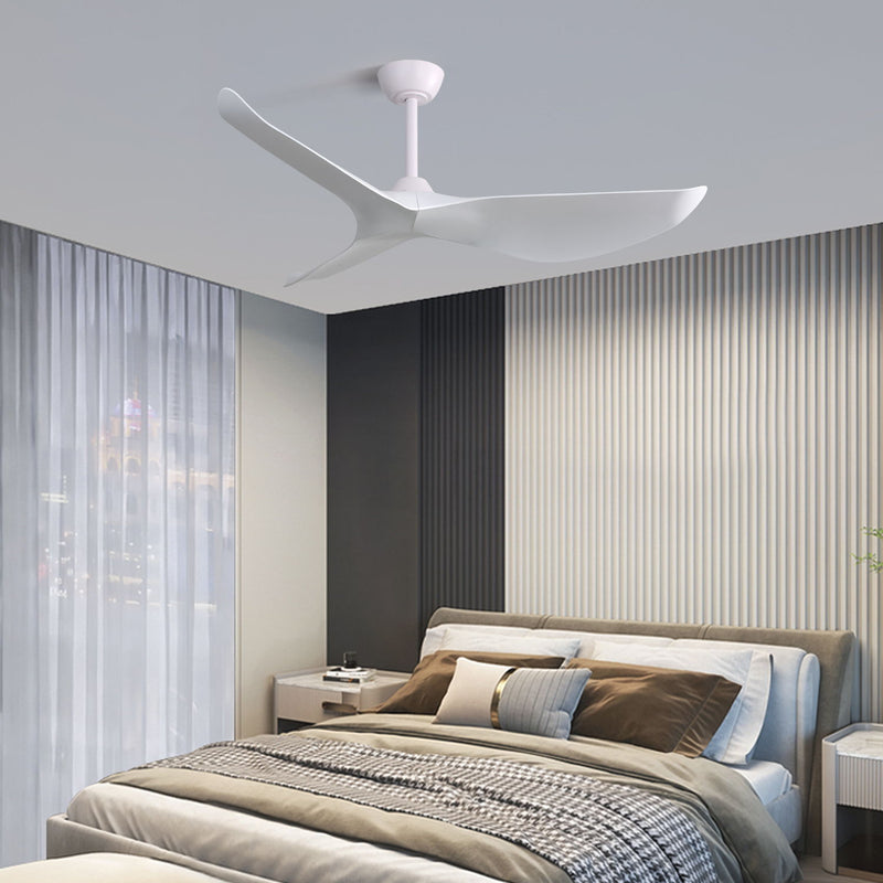 Indoor Ceiling Fan Without Light, 6 Speeds Reversible DC Motor, 3 ABS Blade Ceiling Fan White For Bedroom - White