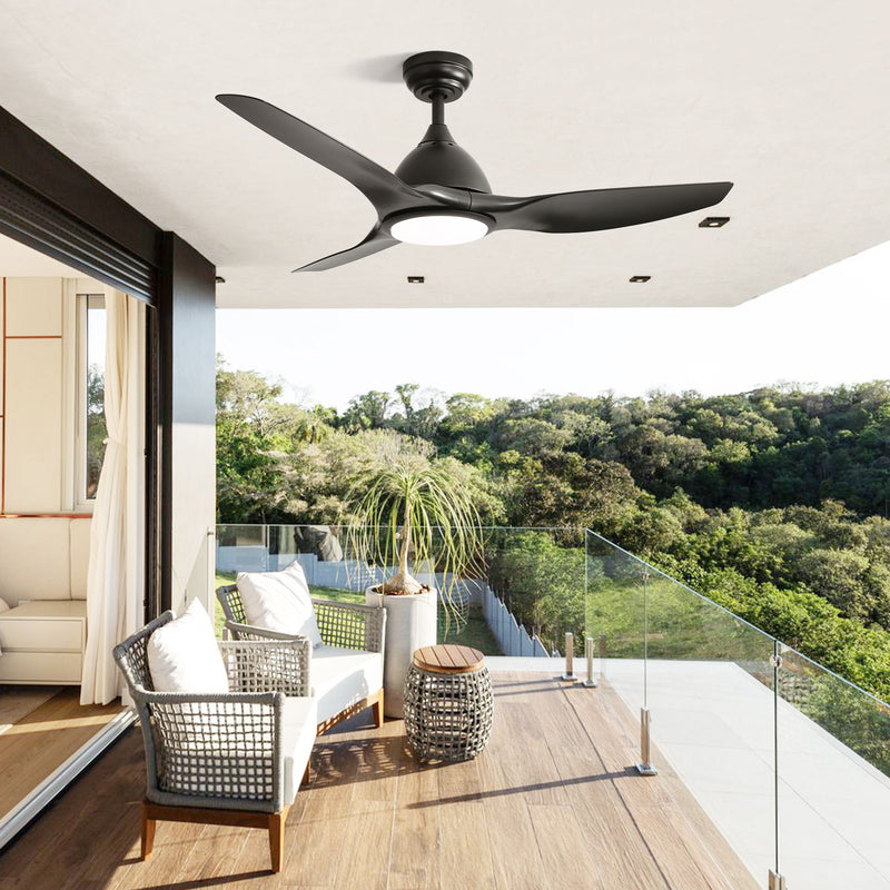 Modern Ceiling Fan With 22W Led Light, 3 ABS Fan Blades Dc Motor Ceiling Fan For Bedroom Living Room