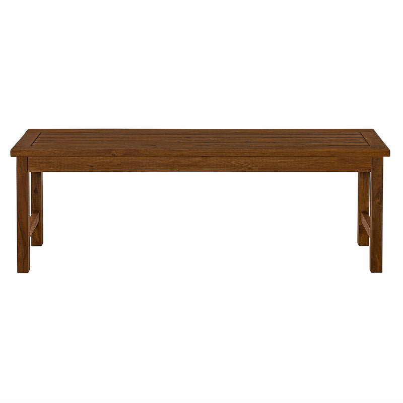 Modern Slat Top Solid Wood Patio Bench