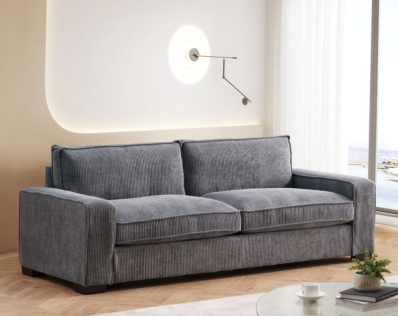 Luxe - Corduroy Sofa With Sleek Design, Spacious And Comfortable 3 Seater Couch