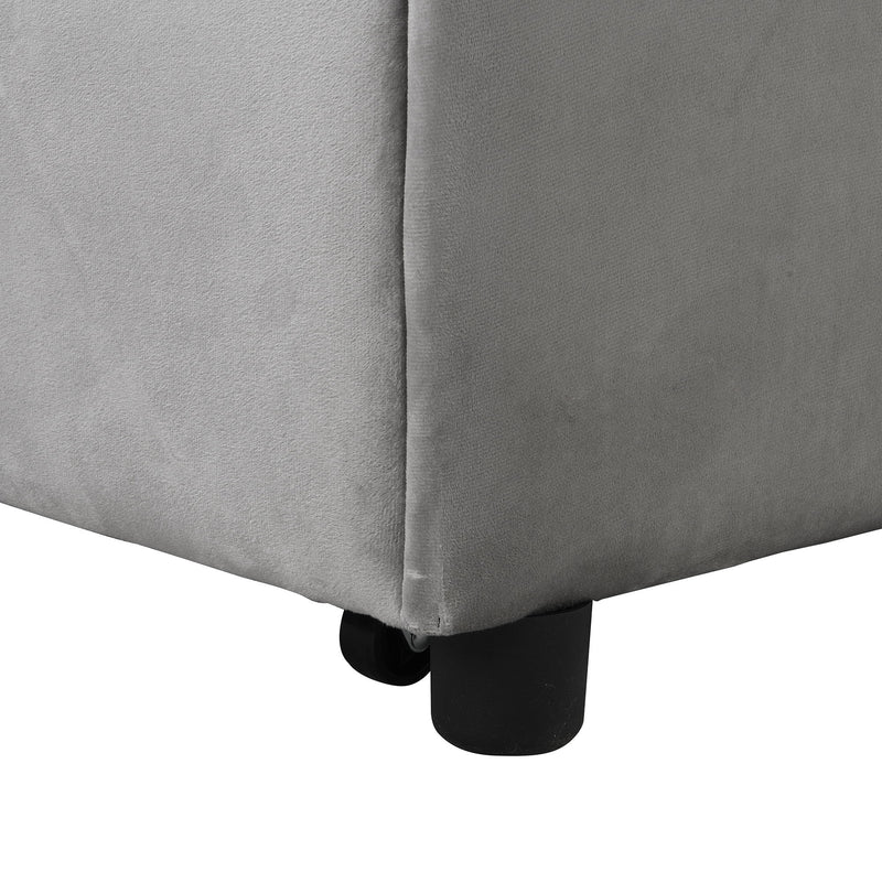 Folding Ottoman Sofa Bed - Gray Fabric