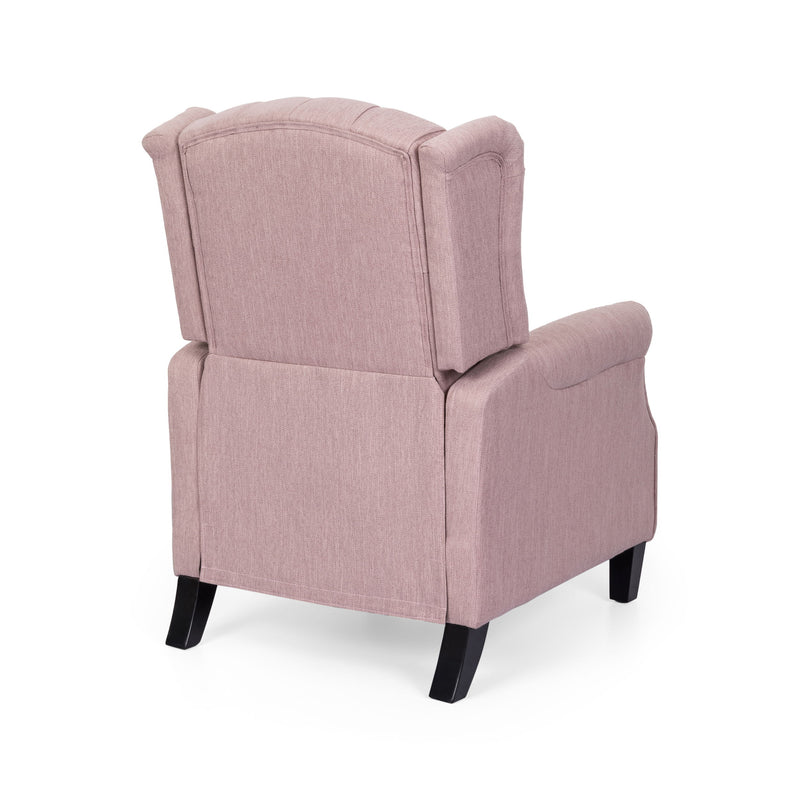 Wide Manual Wing Chair Recliner - Light Pink