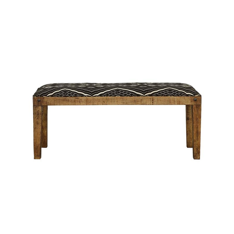 Lamont - Fabric Upholstered Accent Bench - Black And Natural - Atlantic Fine Furniture Inc