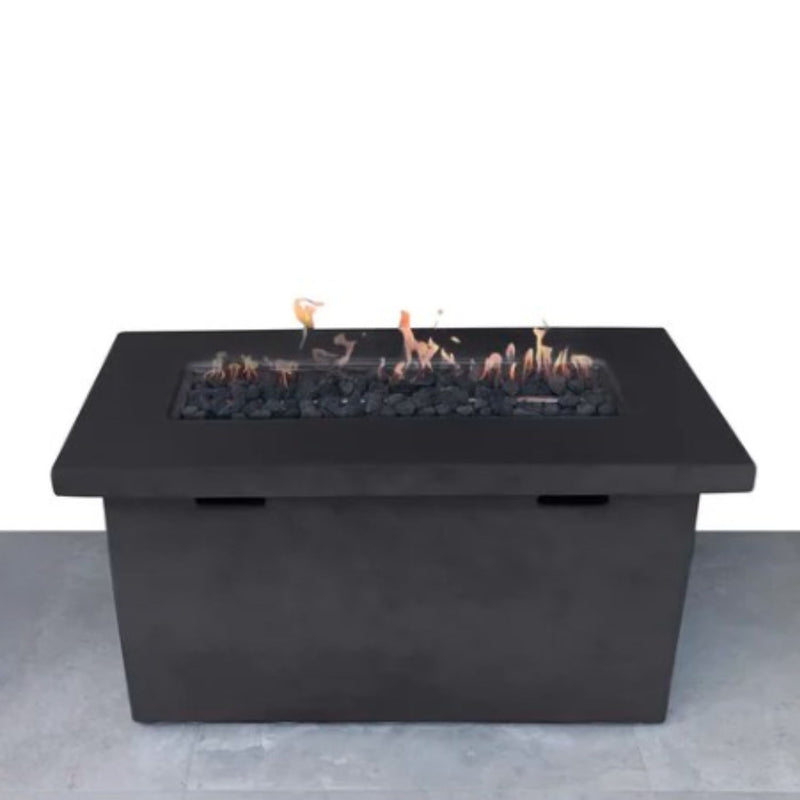 Reinforced - Propane Outdoor Fire Pit Table Durable Construction - Charcoal