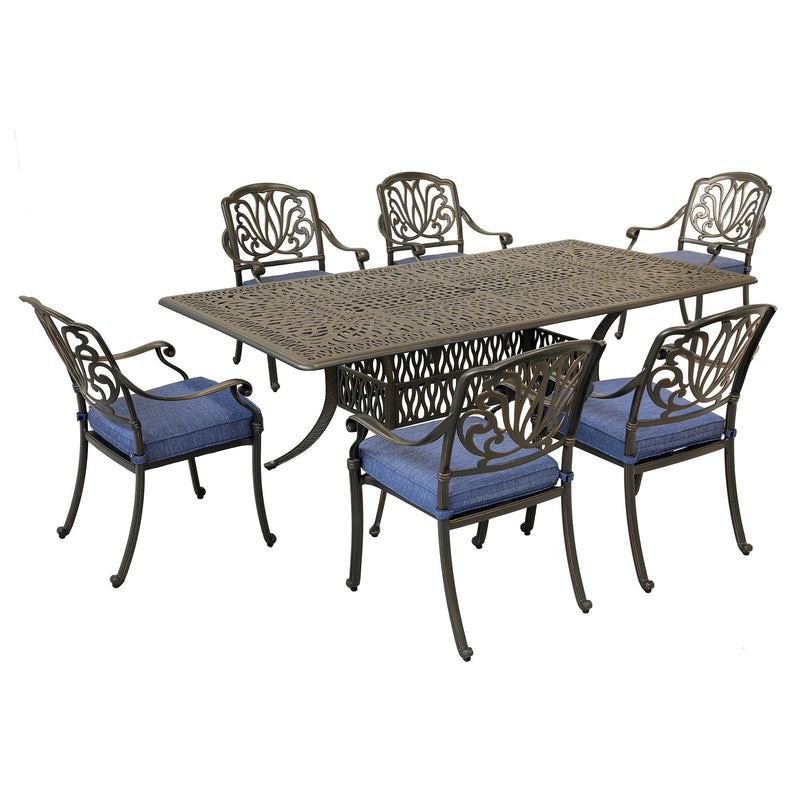 Rectangular 84.2" Long Dining Set With Sunbrella Cushions