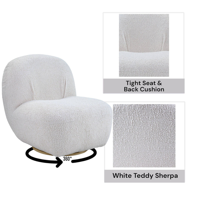 Yedaid - Sherpa Accent Chair With Swivel