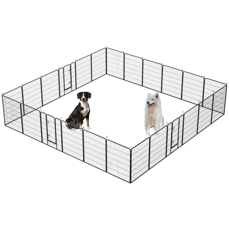 Dog Pens Outdoor Height Foldable Panels Heavy Duty Metal Portable Dog Playpen Indoor Anti Rust Exercise Dog Fence With Doors For Pets Play Pen For RV Camping Yard