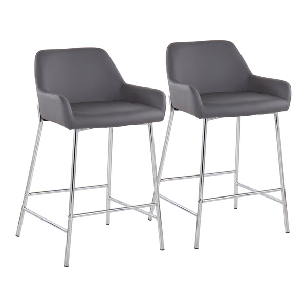 Daniella - Stylish Contemporary Fixed Height Counter Stool (Set of 2)