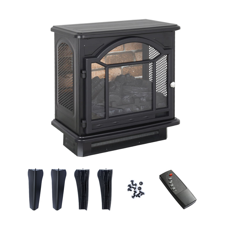 3D Flame Electric Infrared Quartz Fireplace Stove With Remote Control