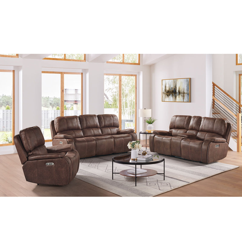 Atlantis - Power Motion Recliner with Power Head Recliner - Heritage Brown