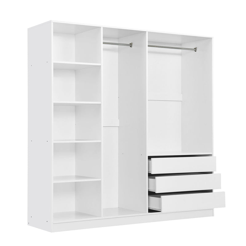 Doorless Storage Wardrobe For Dedroom With Shelves And 3 Drawers