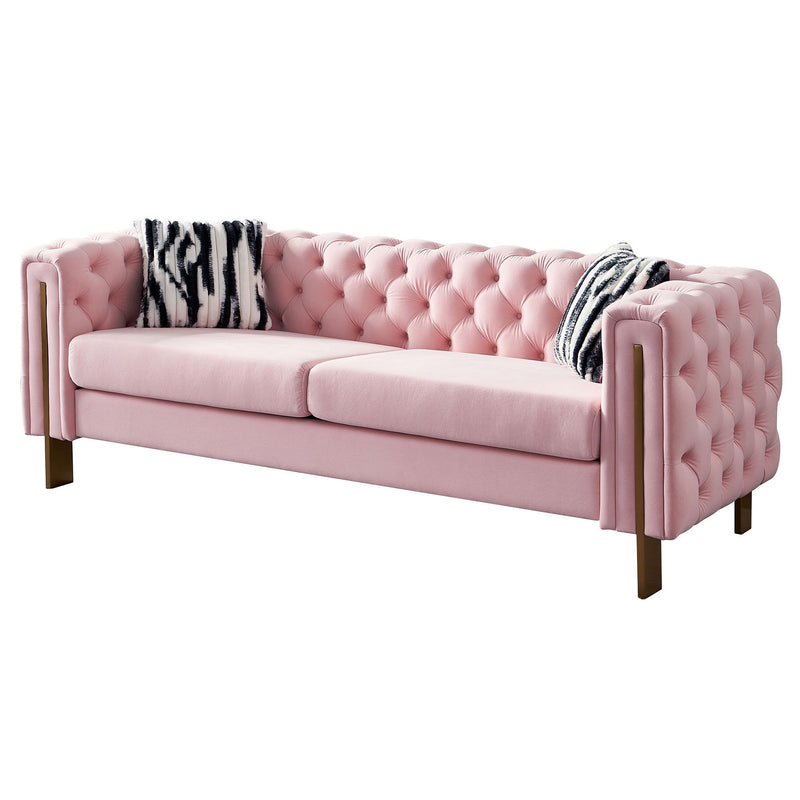 Chesterfield - Modern Tufted Velvet Living Room Sofa, 84.25''W Couch