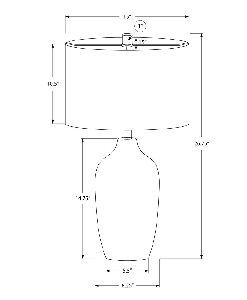 Lighting, Table Lamp, Ceramic, Resin, Contemporary - Gray