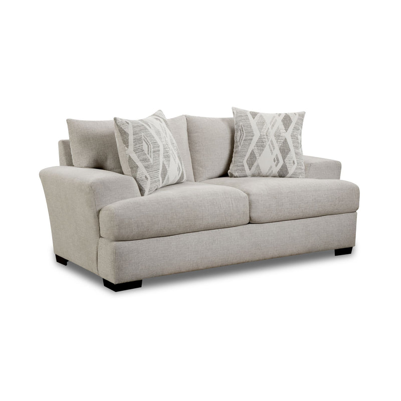 9010 - Loveseat - Fentasy Silver With 2 Pillows Exotica Birch