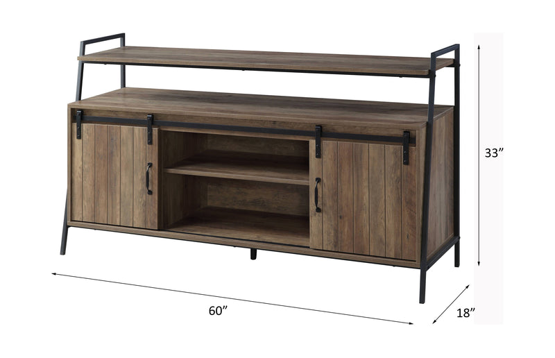 Rashawn TV Stand - Rustic Oak & Black Finish