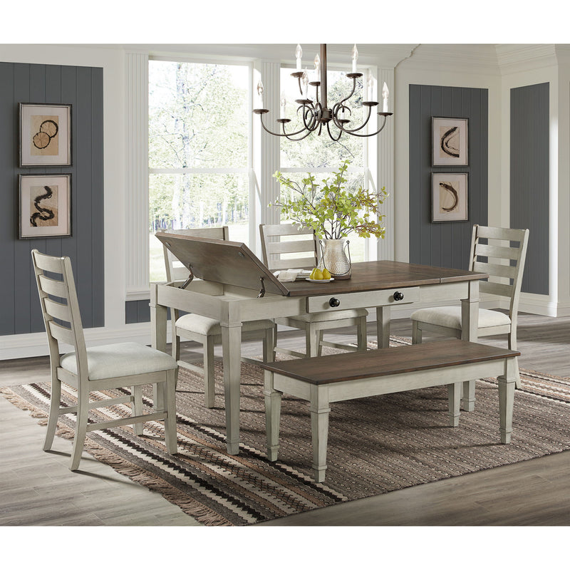 Farmington - Rectangular Dining Table - Medium Brown And Washed Stone