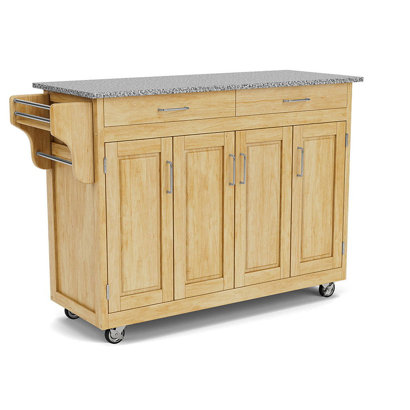 Create-A-Cart - 4 Doors Kitchen Cart - Gray Granite Top