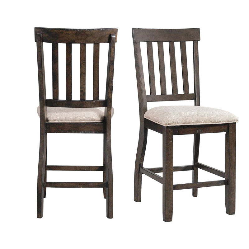 Stone - Counter Slat Back Side Chair (Set of 2) - Smokey Walnut