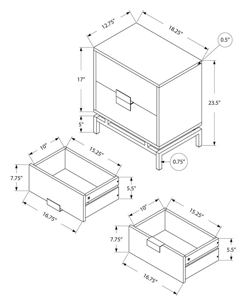 Accent Side Table, Storage Drawer, Modern Design