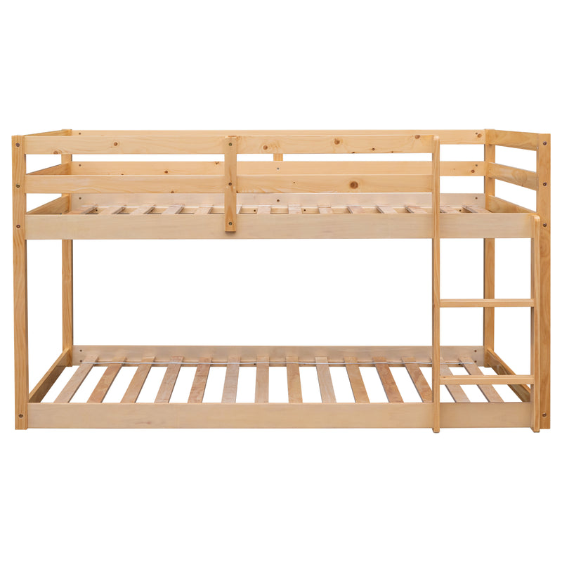 Twin over Twin Floor Bunk Bed,Natural(New SKU:W504P148543)