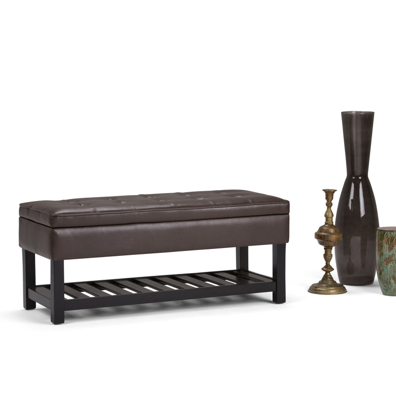 Cosmopolitan - Storage Ottoman Bench With Open Bottom - Chocolate Brown