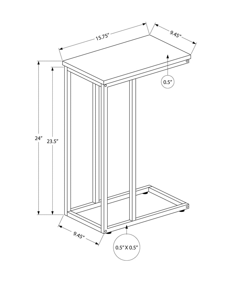 Accent Table, C - Shaped, Space-Saving Functionality