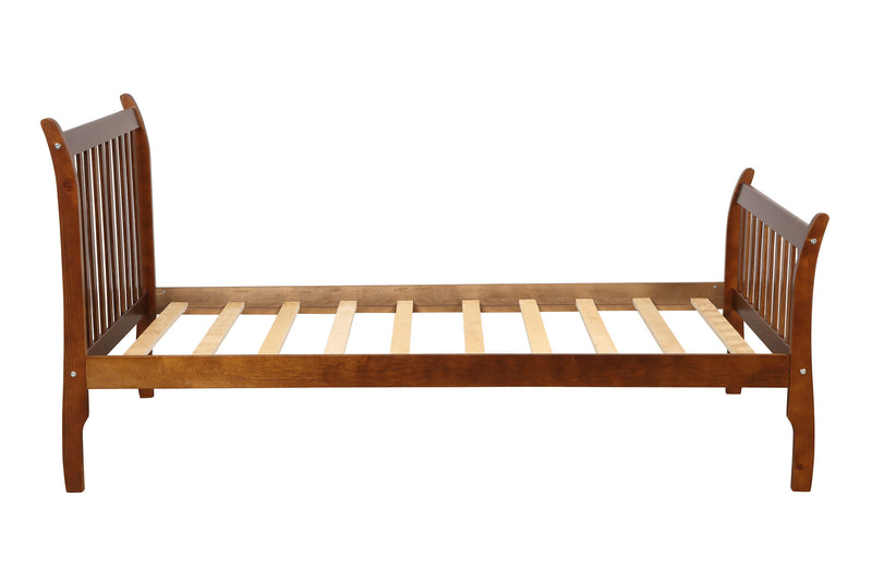 TOPMAX Bed Frame Platform Mattress Foundation with Solid Wood Slat Support (Walnut, Twin)